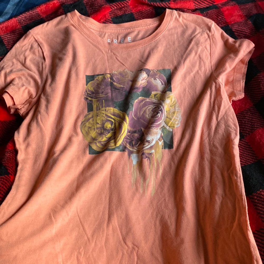 Pink rose design free state extra large shirt
